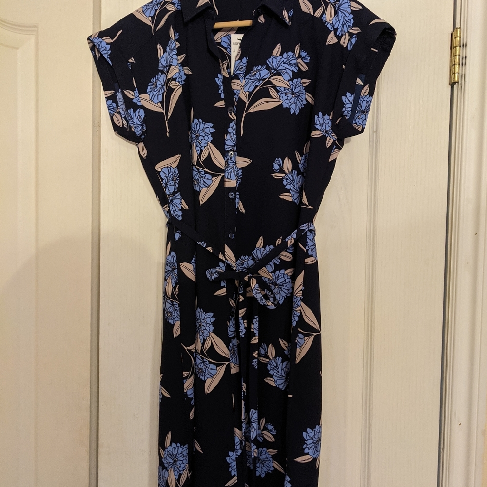 Express navy blue dress size small - Picture 2 of 4